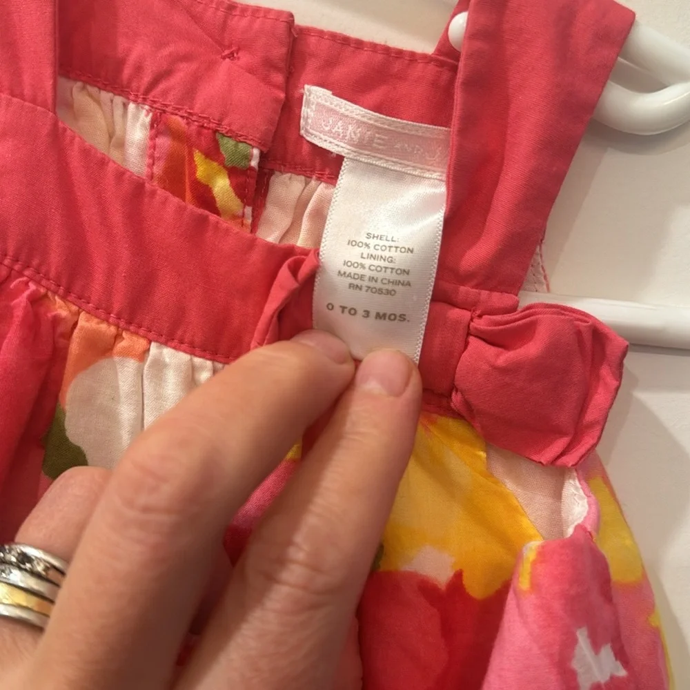 Janie and Jack adorable Baby 0-3 months old pink floral sundress